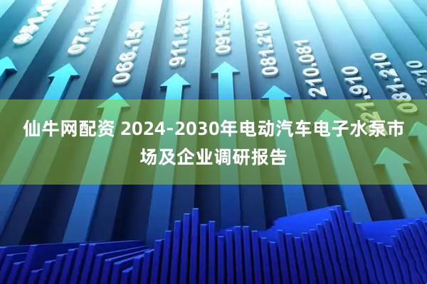 仙牛网配资 2024-2030年电动汽车电子水泵市场及企业调研报告